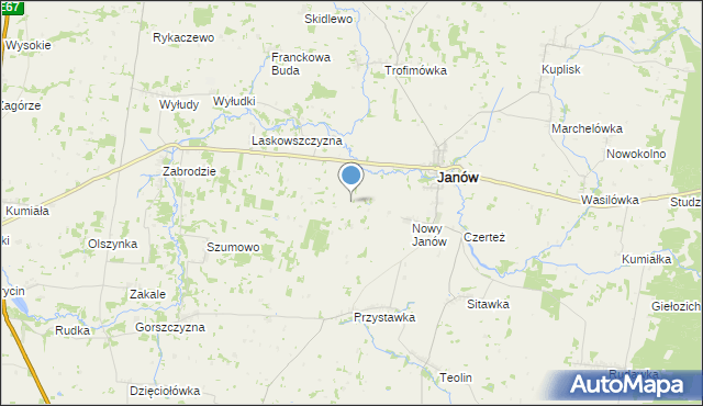 mapa Kolonia Nowy Janów, Kolonia Nowy Janów na mapie Targeo